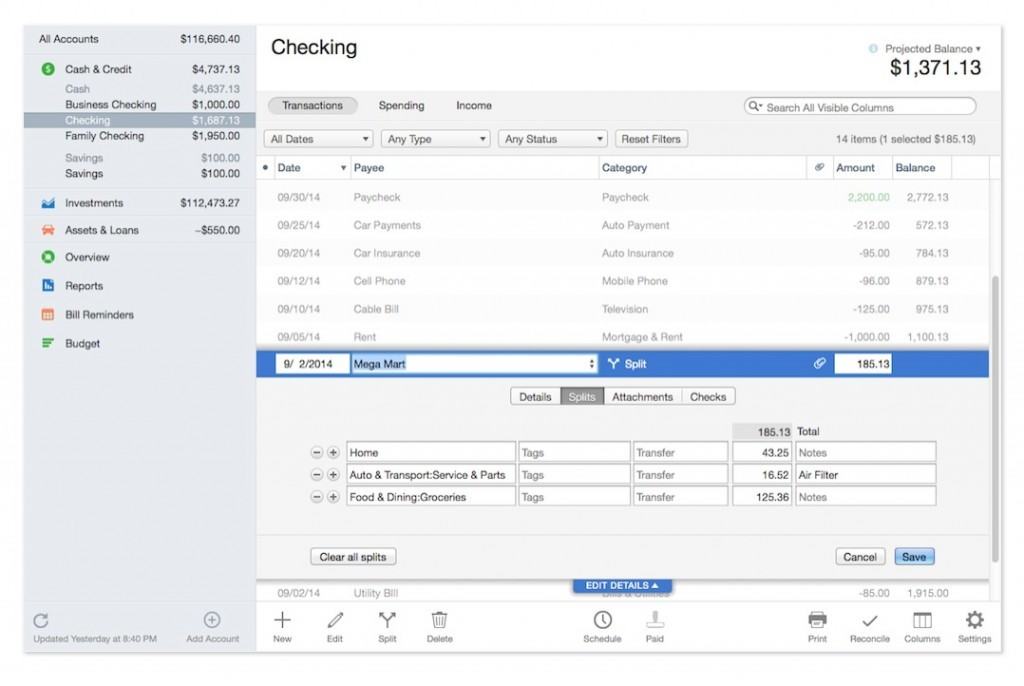 quicken 2016 for mac; moving categories