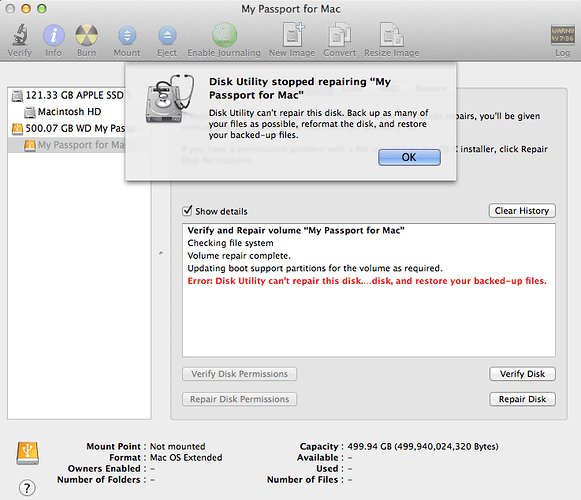 wd my passport tried to erase to reformat for mac, now not recognised